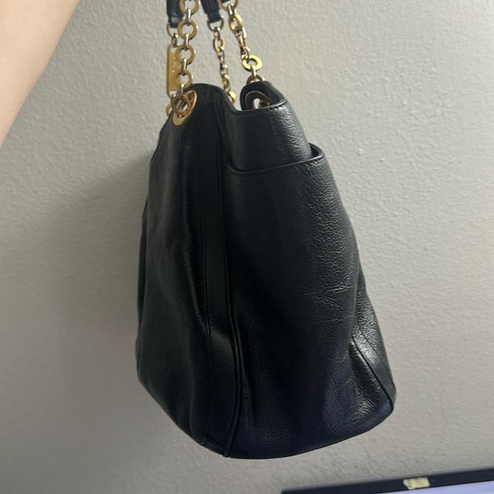Salvatore Ferragamo Black Satchel with Gold Accents - Picture 5 of 13